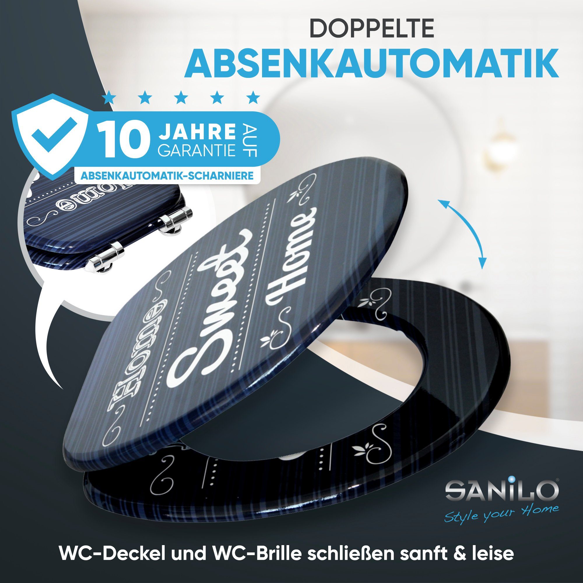 Sanilo WC-Sitz Home Sweet Home mit Absenkautomatik, Toilettendeckel vom Hersteller, hochwertig & modern mit Motiv, universell, leichte Montage – Bild 3 von 5