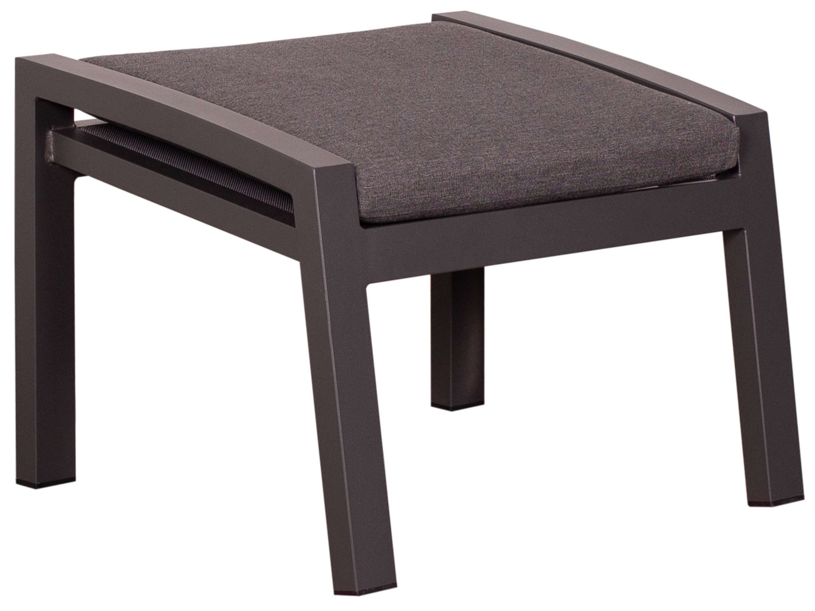 MR.DEKO Gartenlounge-Hocker Sevilla Alu/Textilene inkl. Kissen anthrazit