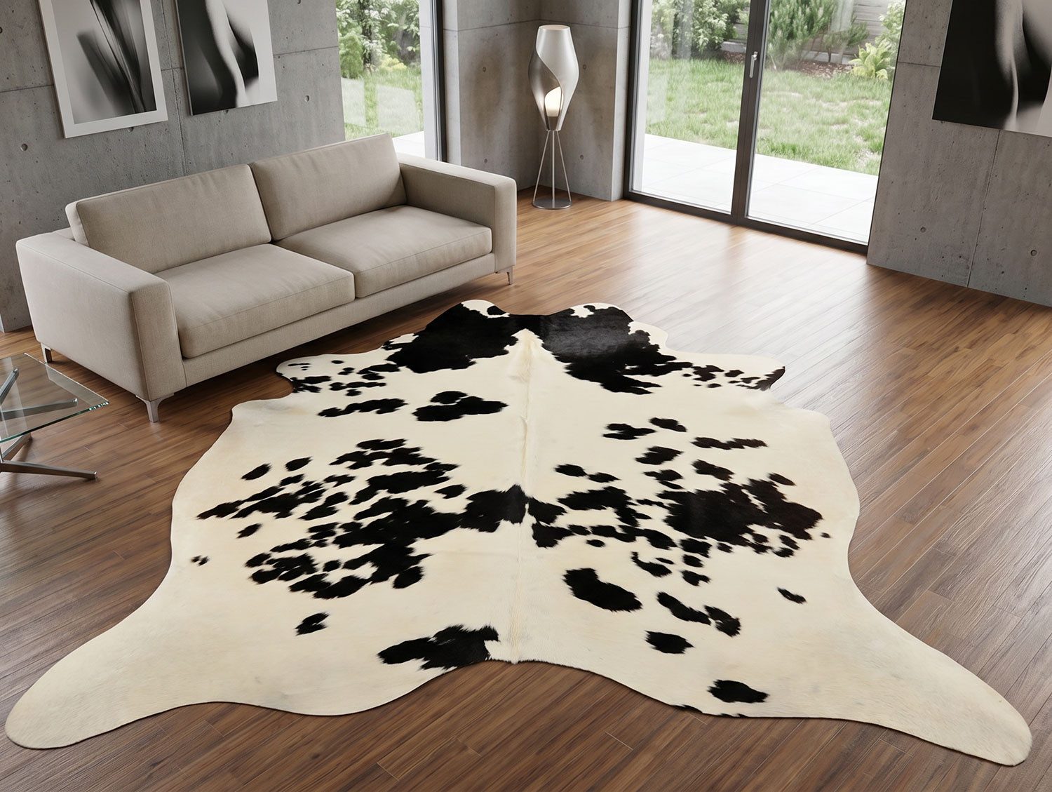KUHFELL online & NOMAD Fellteppich KUHFELL RINDERFELL TEPPICH SCHWARZ WEISS ca. 220 x 190 cm