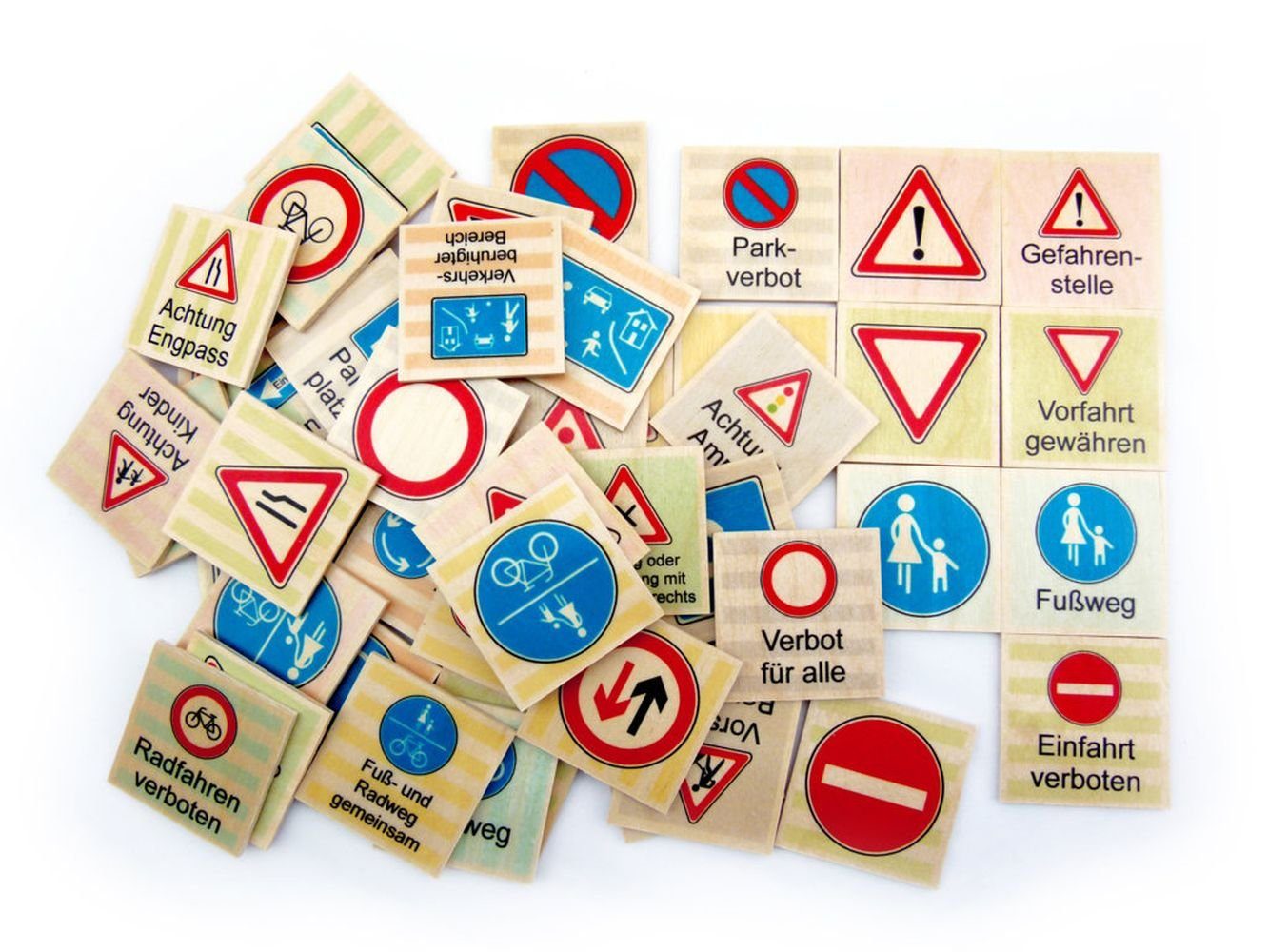 HESS SPIELZEUG Пазлы Holzspielzeug Memospiel Verkehrszeichen BxLxH 50x3x50mm NEU, 28 Пазлыteile