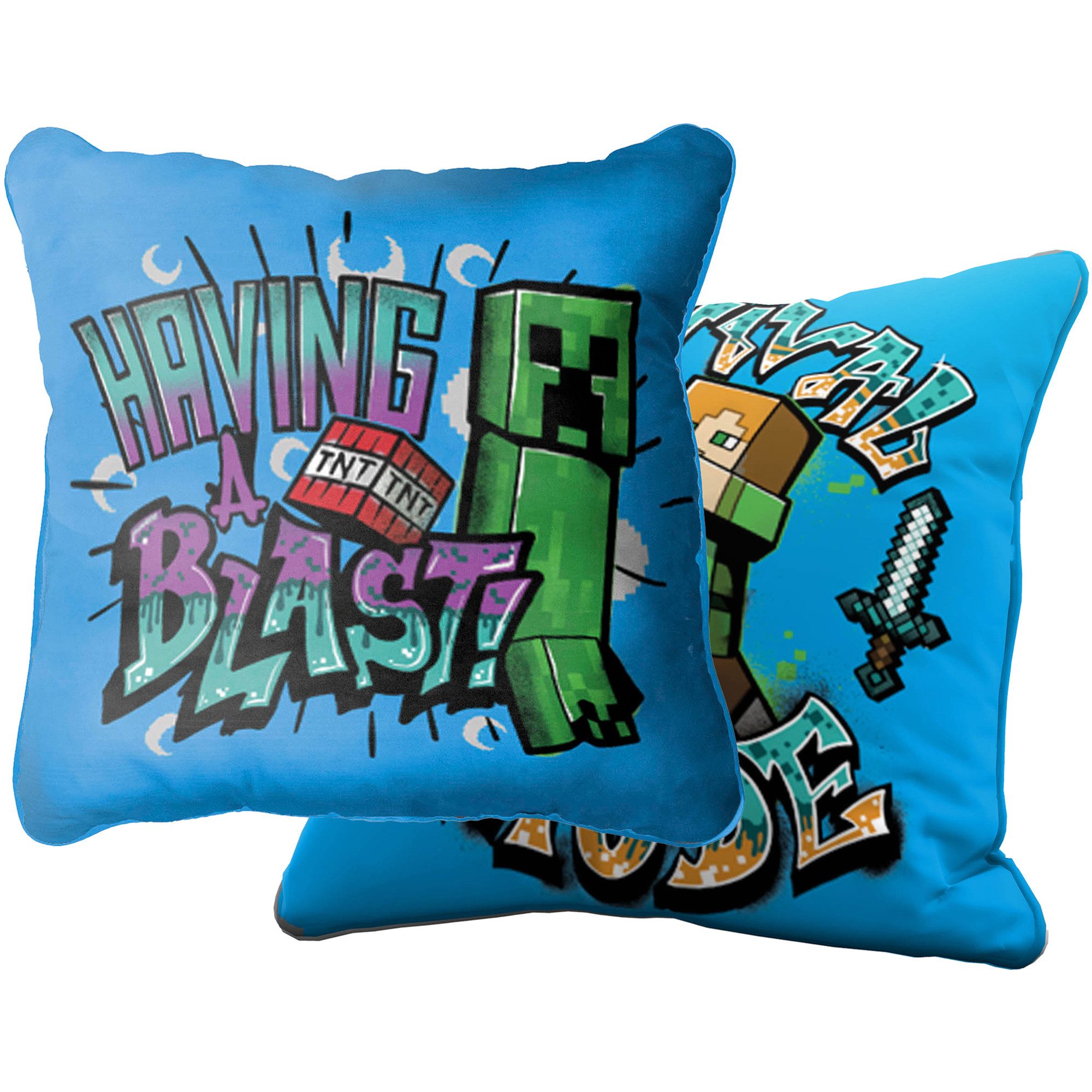 BERONAGE Dekokissen Minecraft Kissen Blast 40x40cm Creeper TNT Survival Mode Kuschelkissen, passend zur Bettwäsche, ideal für Sofa, Couch, Kinder-Bett, Auto
