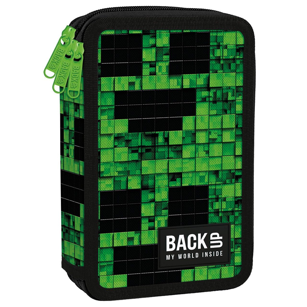 DERFORM Federtasche Pixel Game 3 - Fach Federtasche gefüllt Federmäppchen Federmappe, (43-tlg)