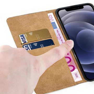 Numerva Handyhülle Bookstyle Etui Handytasche für Samsung Galaxy A51, Schutzhülle Klapphülle Flip Cover Schwarz