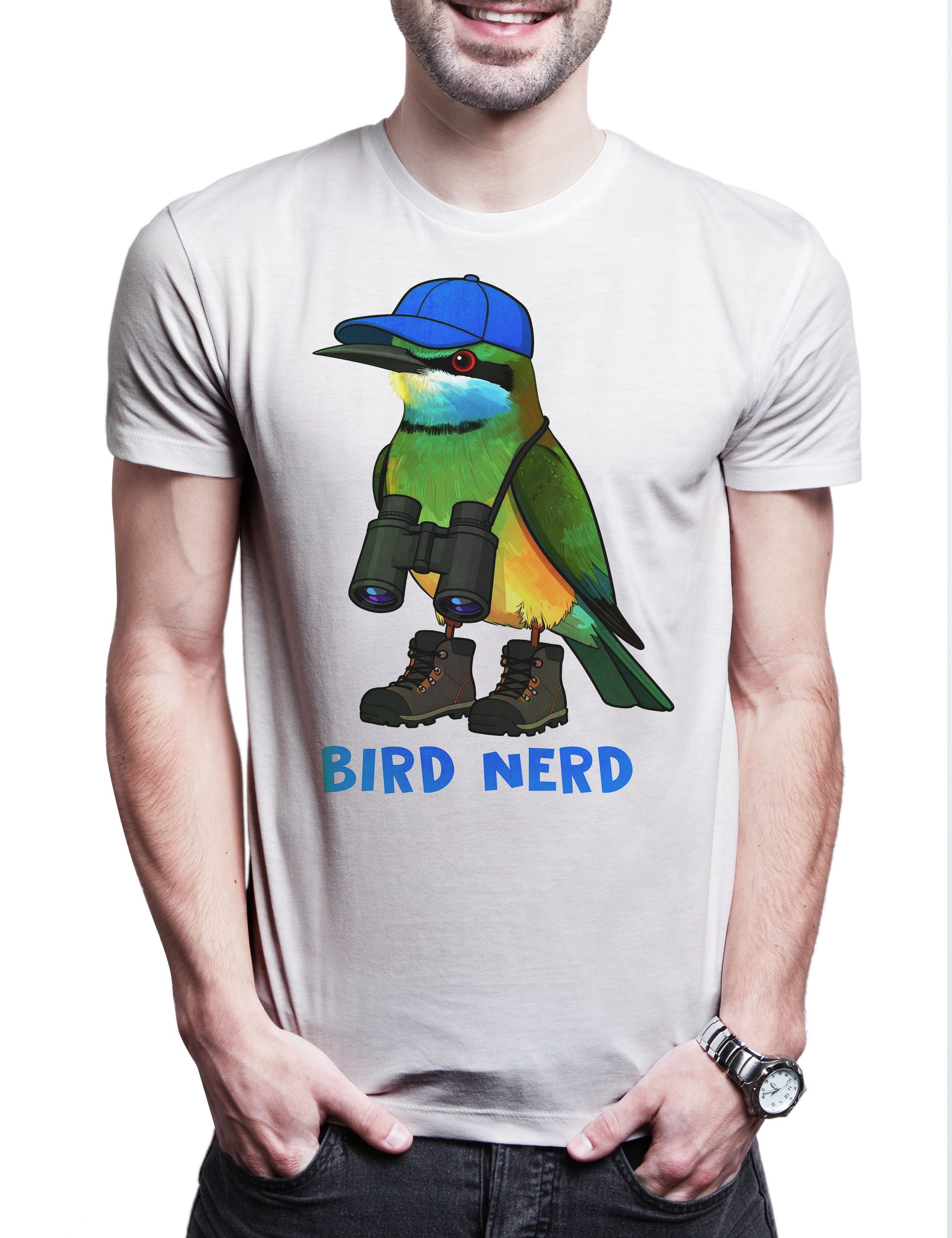 Print-Shirt Bird Nerd Herren T-Shirt Vogel Forscher Nerd Ornithologe Vogelkunde
