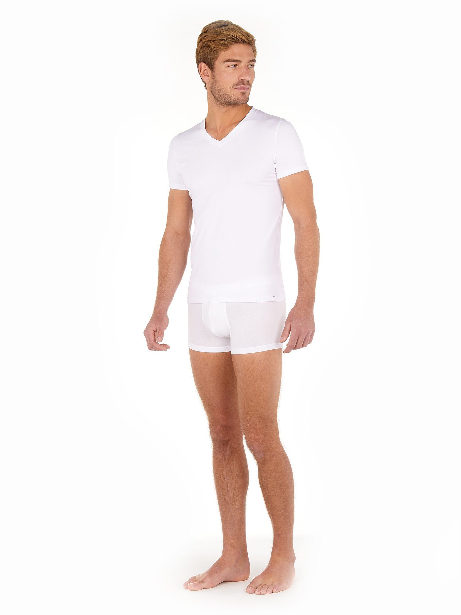white Tencel Hom V-Shirt Soft