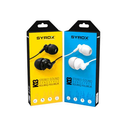 Syrox Syrox K13 3.5mm Jack In-Ear-Kopfhörer Stereo Qualität In-Ear-Kopfhörer