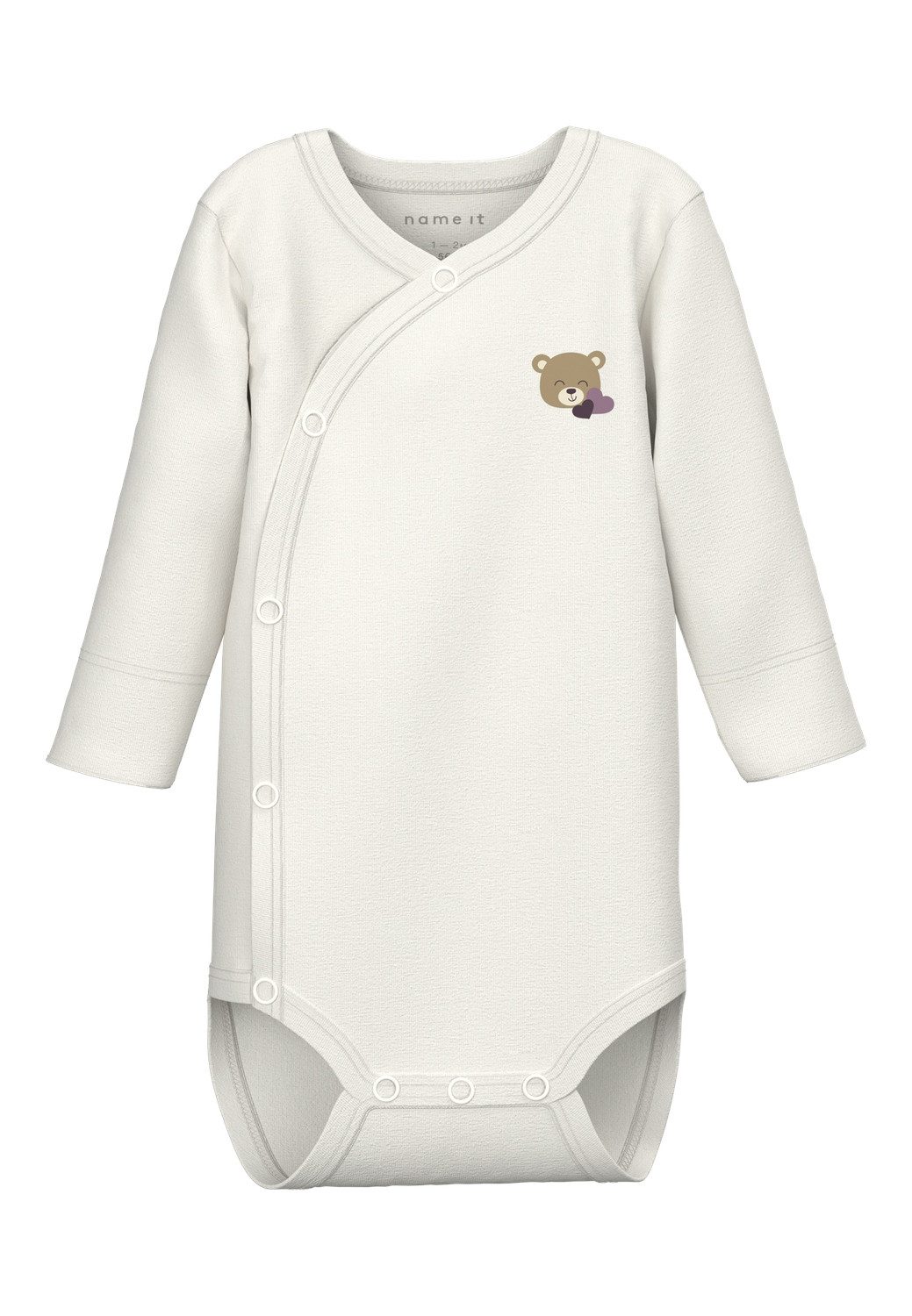Name It Langarmbody Wickelbody Bärchen (1-tlg) mit praktischer Druckknopfleiste