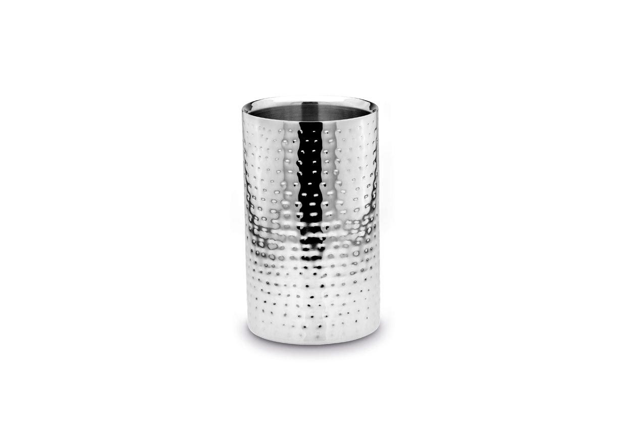 Wein- und Sektkühler Wein-/Sekt Flaschenkühler Hammerschlag-Optik (H) 20 x 12 cm
