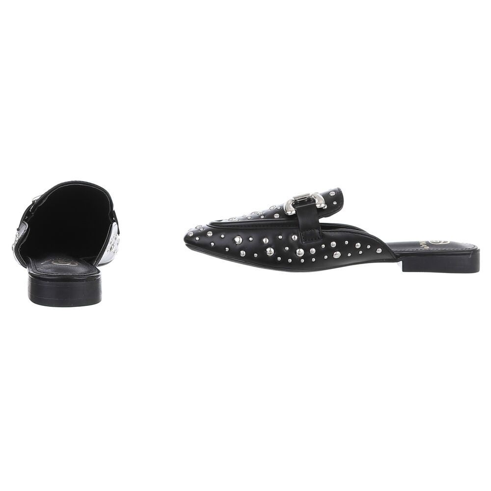 Ital-Design Damen Mules Freizeit Pantolette (88930227) Blockabsatz Pantoletten in Schwarz – Bild 5 von 5
