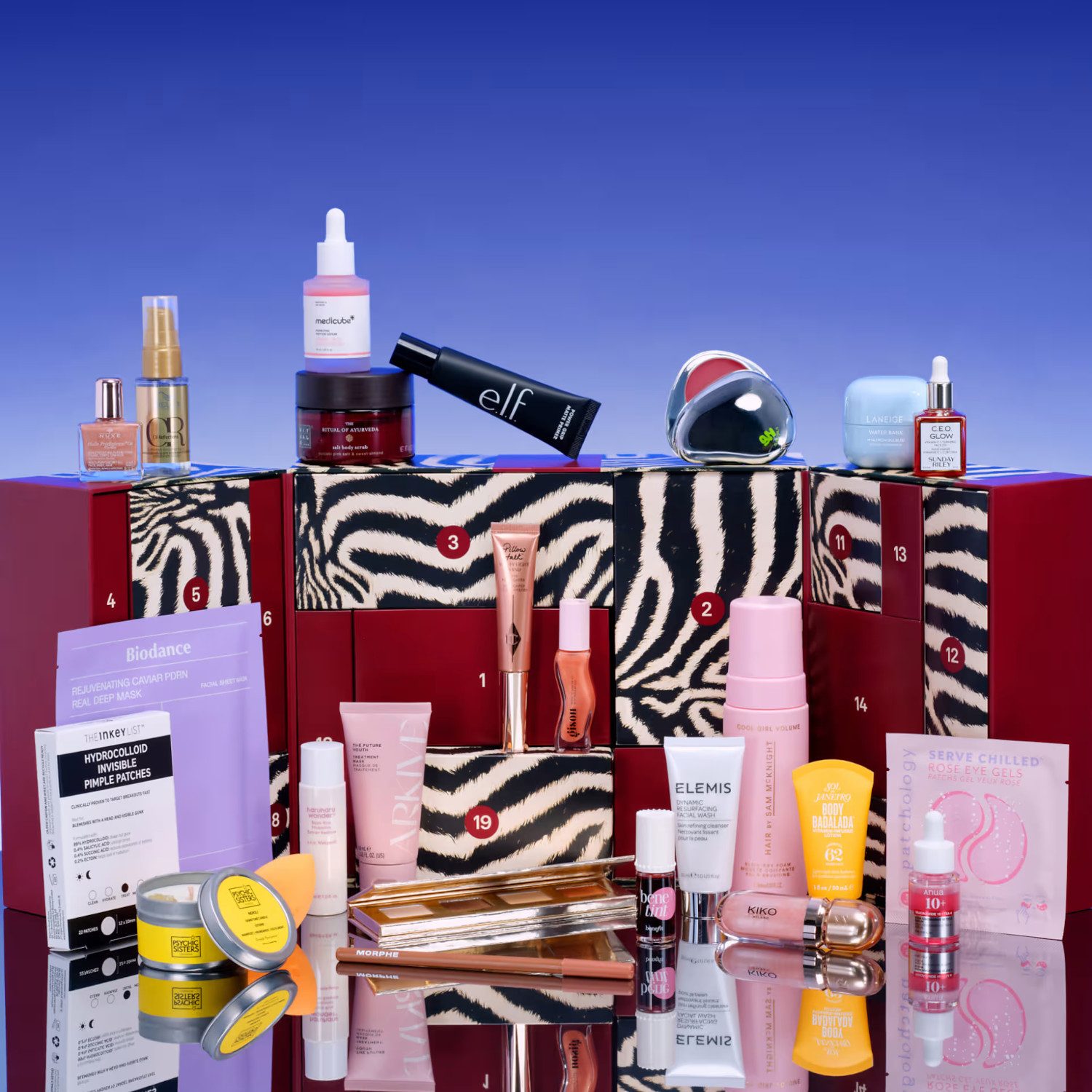 Asos Adventskalender ASOS Face + Body Adventskalender 2026 – 25 Beauty-Produkte (25-tlg), 25 Produkte 15 Originalgrößen Premium-Marken Animal-Print-Box – Bild 3 von 5