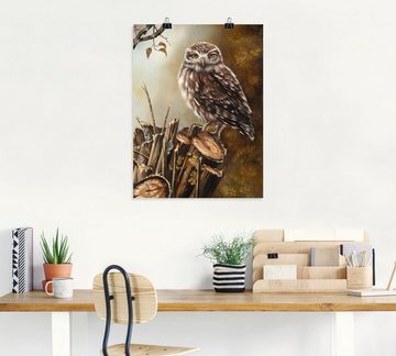 Artland Wandbild Eule, Vögel (1 St), als Leinwandbild, Poster in verschied. Größen