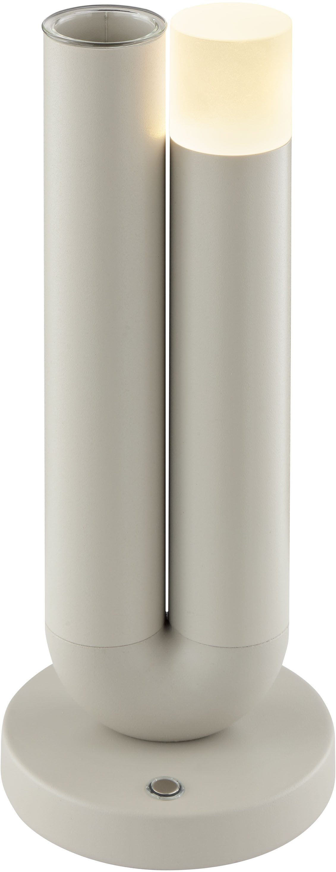 OTTO home LED Tischleuchte Lynett, Dimmfunktion, USB-Anschluss mit Ladefunktion, LED fest integriert, Warmweiß, inkl. Vase, akkubetrieben, wireless charging, 27 cm, 250 lm, 2700 K