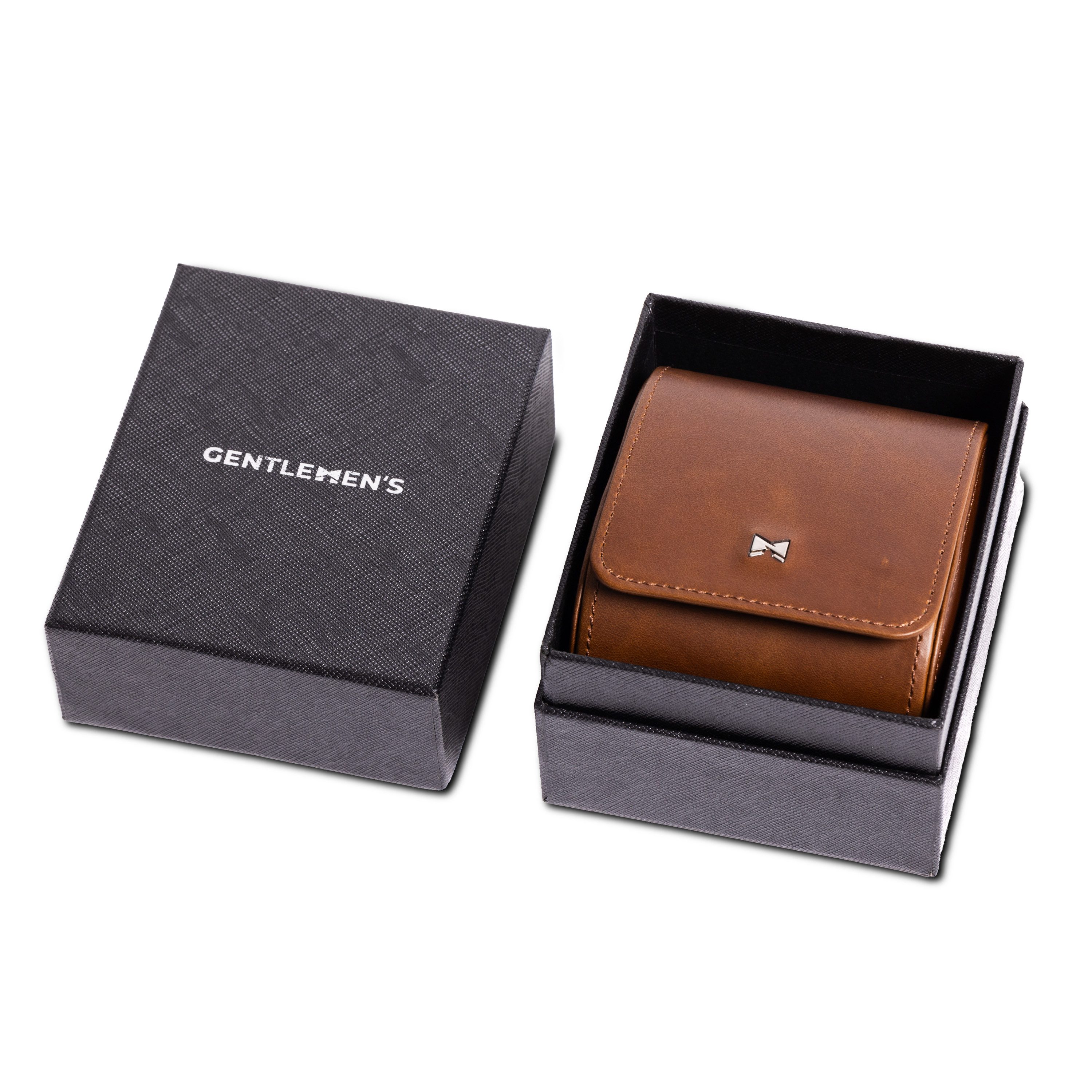 Gentlemen's Uhrenbox Echtleder Watchbox - mit weichem Innenfutter, 100% handgefertigt, ideal auch als Geschenk – Bild 5 von 5