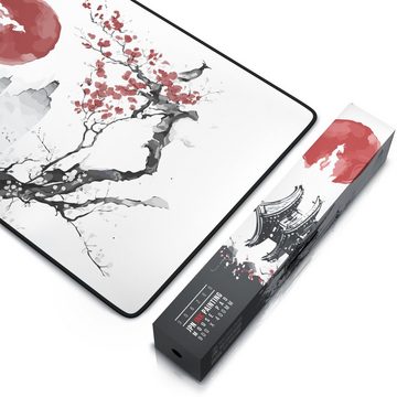Titanwolf Gaming Mauspad, XXL, glattes Stoffgewebe, Speed Mousepad 900x400mm, Japan Ink Painting