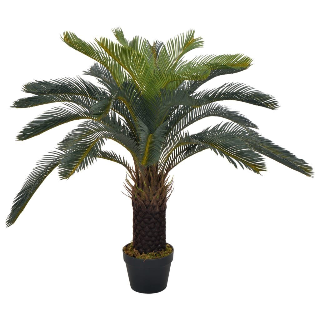Kunstrasen Künstliche Pflanze Grün 90 mm Cycas-Palme mit Höhe: 90 vidaXL, Topf cm