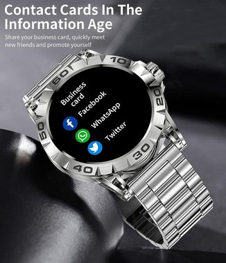 Niolina Smartwatch (1,39 Zoll, Andriod iOS), Herren Smartwatch Telefonfunktion HD Armbanduhr 100 Sportmodi Uhr