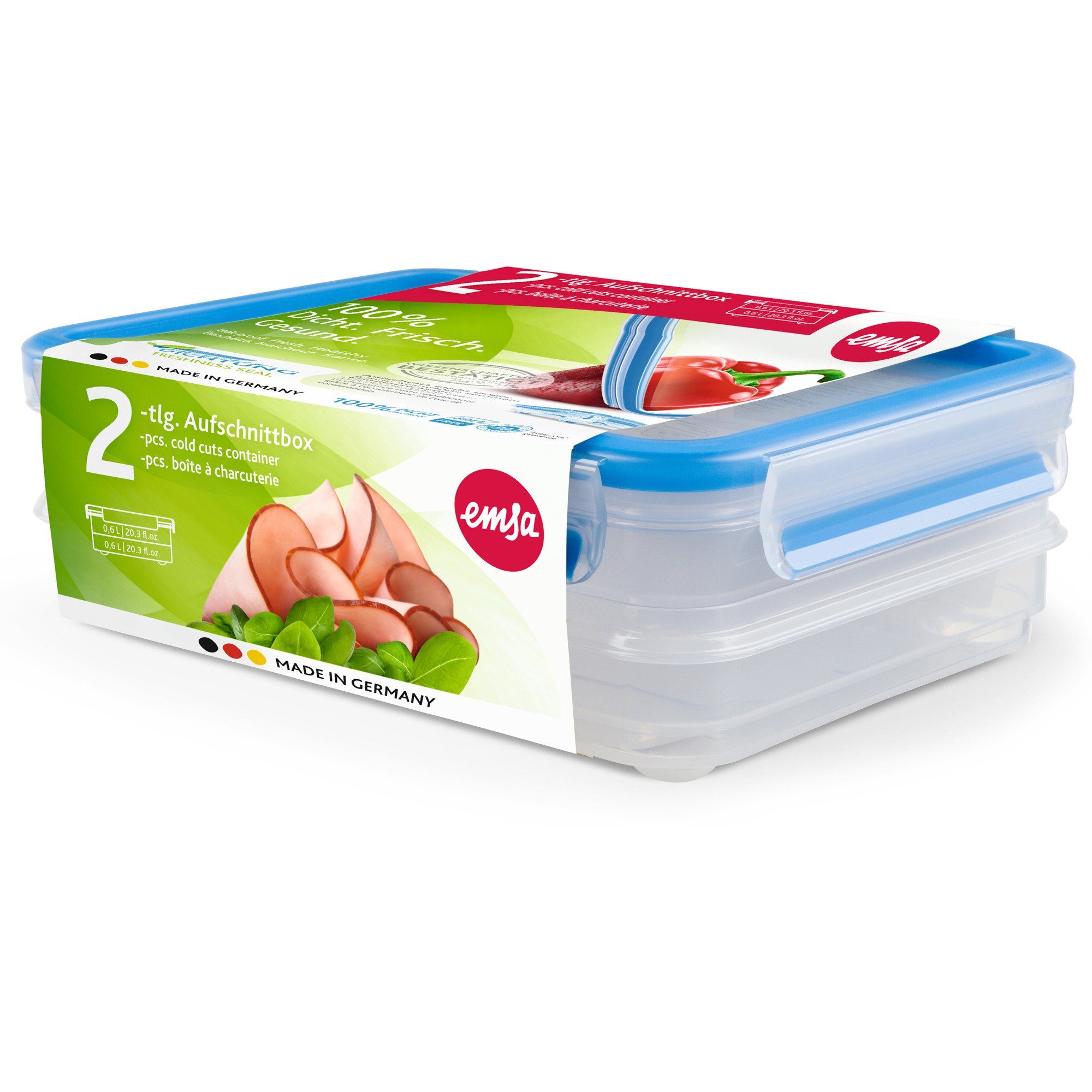Emsa Lunchbox Emsa CLIP & CLOSE Aufschnittbox-System 0,6 Liter