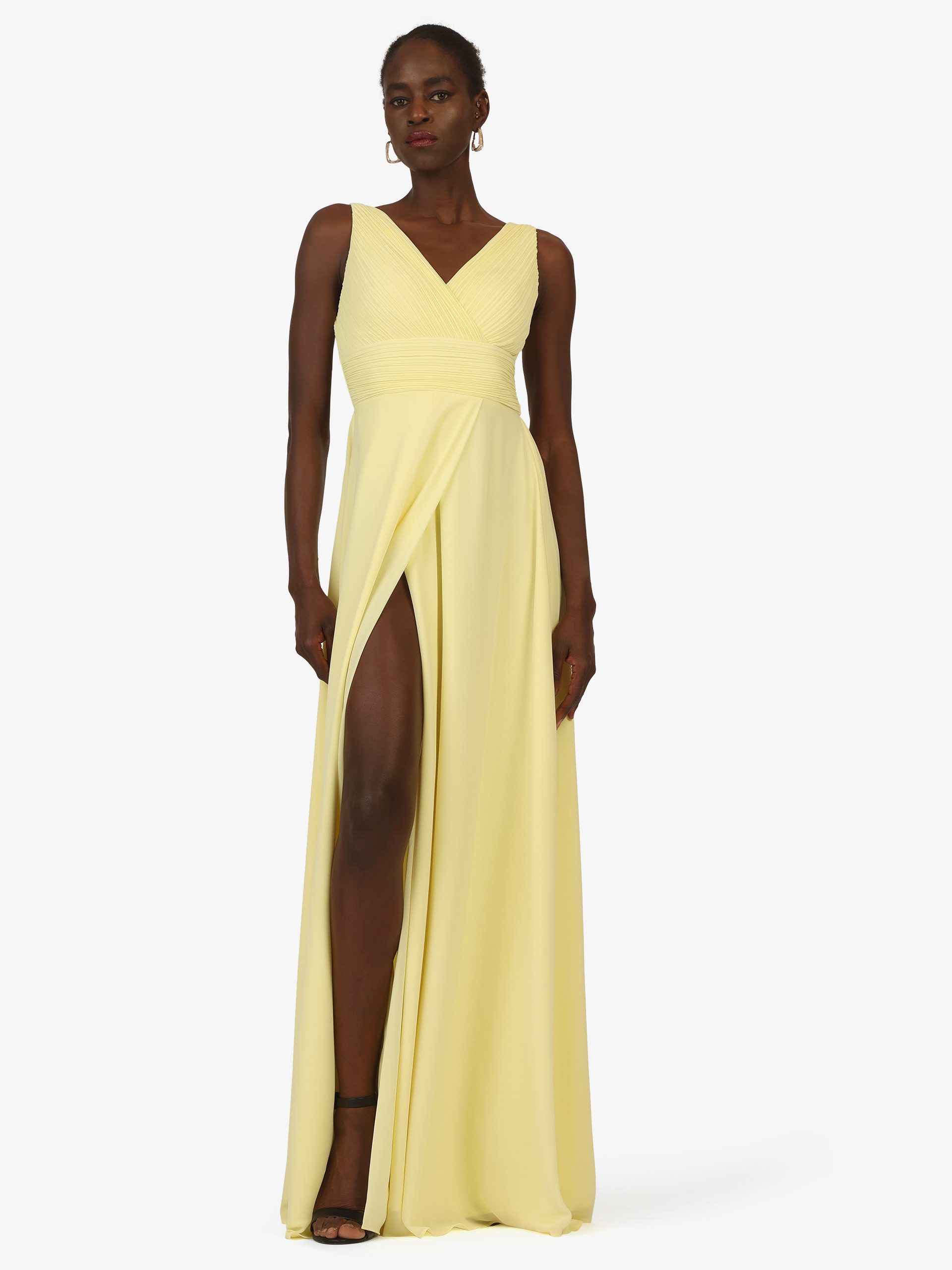 Kraimod Abendkleid mit Drapierung und Beinschlitz