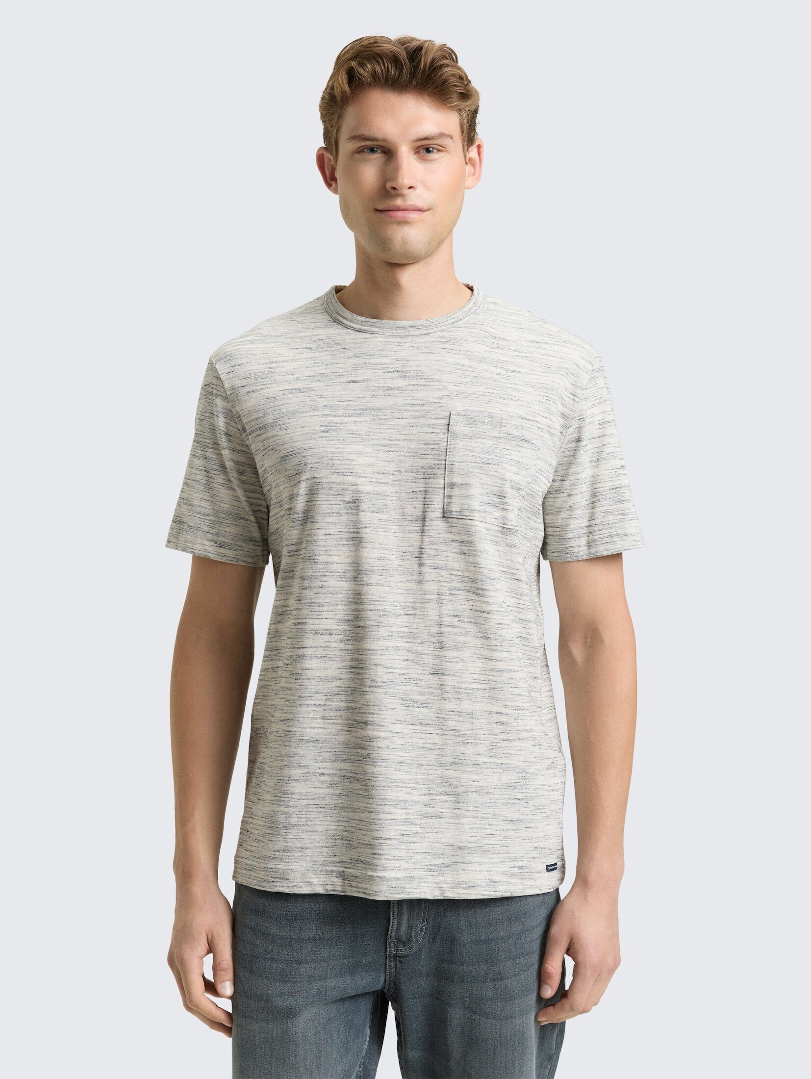 TOM TAILOR T-Shirt T-Shirt T-Shirt in Melange-Optik mit Brusttasche günstig online kaufen