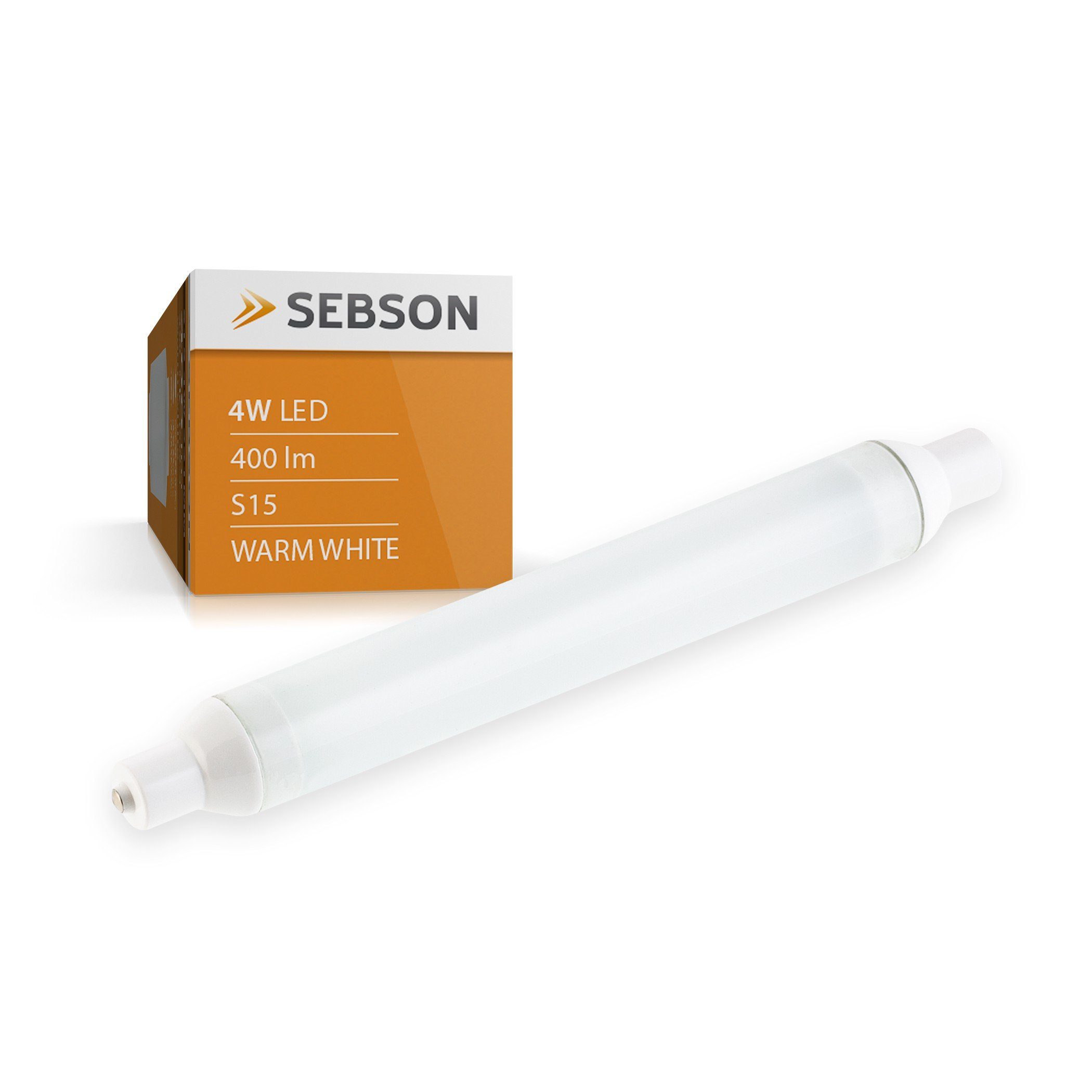 SEBSON LED Röhre S15 22cm, 4w 400lm, warmweiß, LED Lampe 150° LED- Leuchtmittel