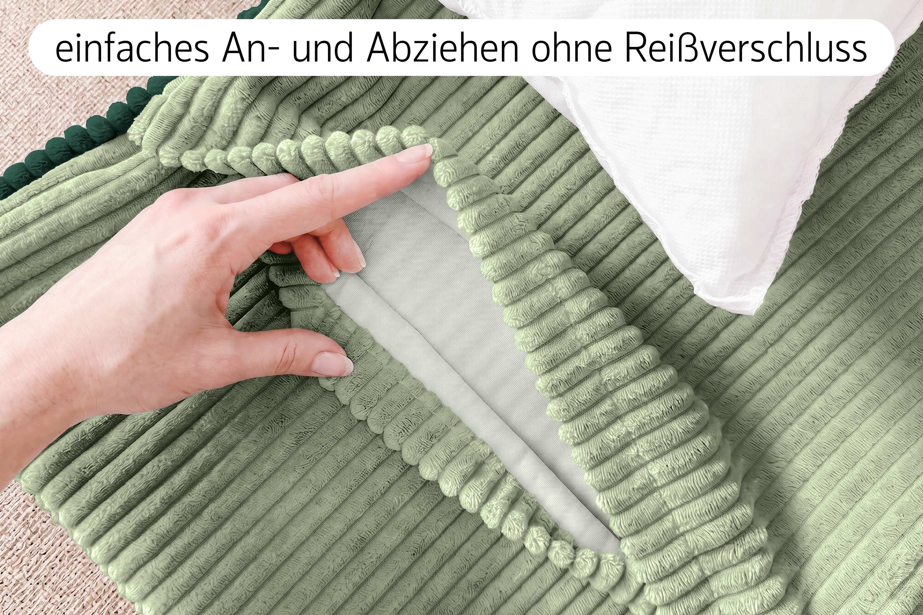 Amilian Kissenbezüge 2er Set Kissenbezug Kissenhüllen weich waschbar, (2 Stück), Cord-Optik, Hotelverschluss, weich