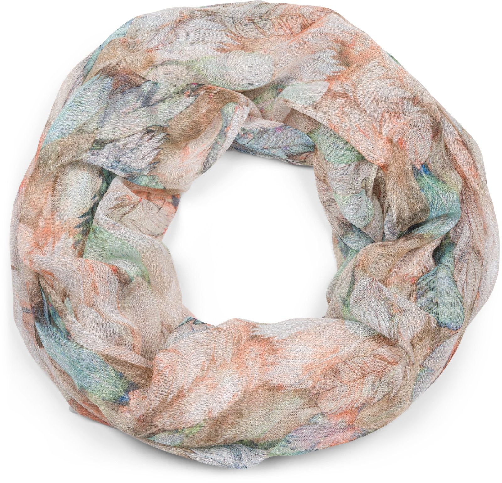 styleBREAKER Loop Loop mit bunten Federn, (1-St) günstig online kaufen