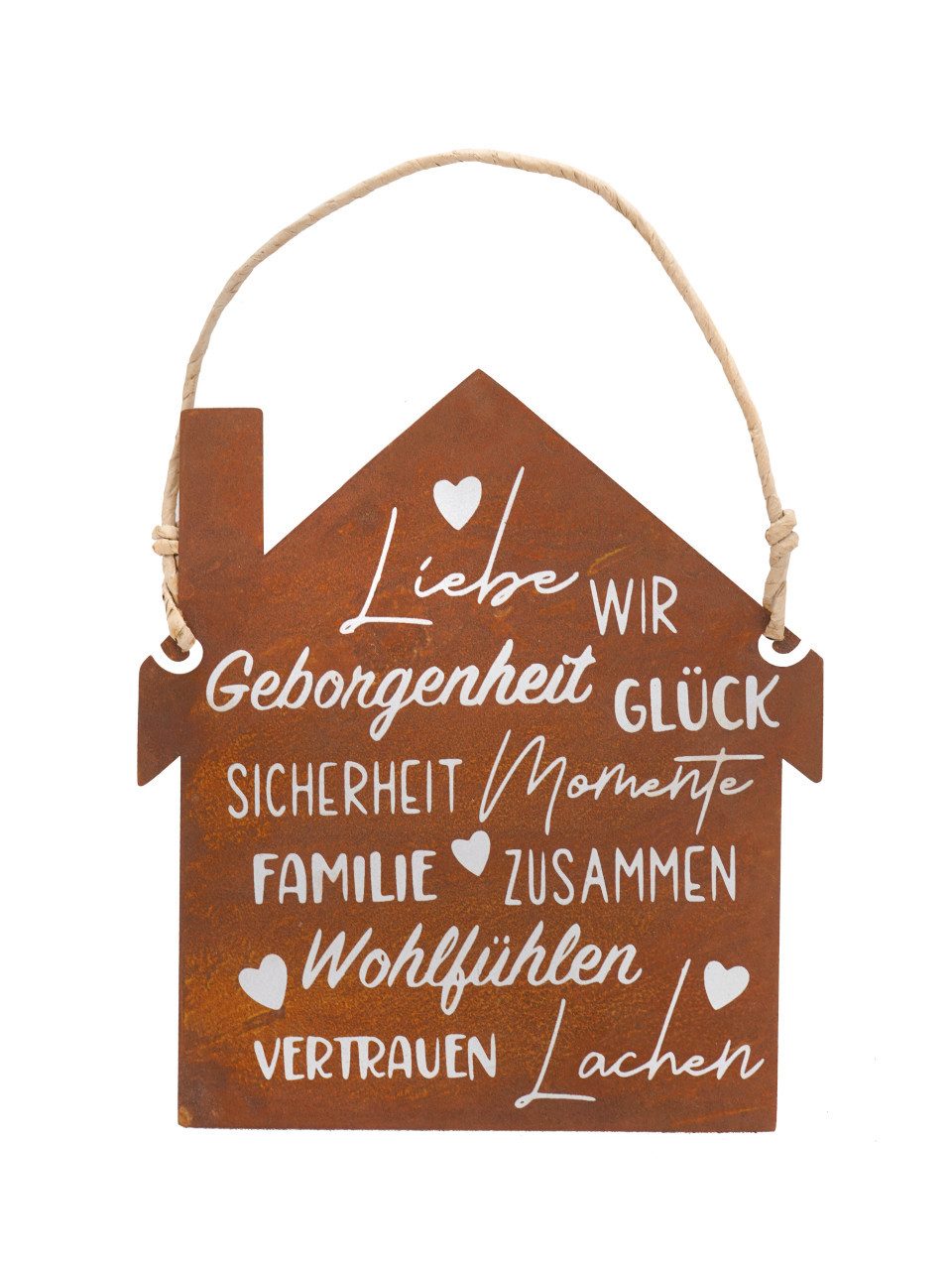 BADEKO Dekofigur Badeko Dekotafel Haus 25 cm rostbraun