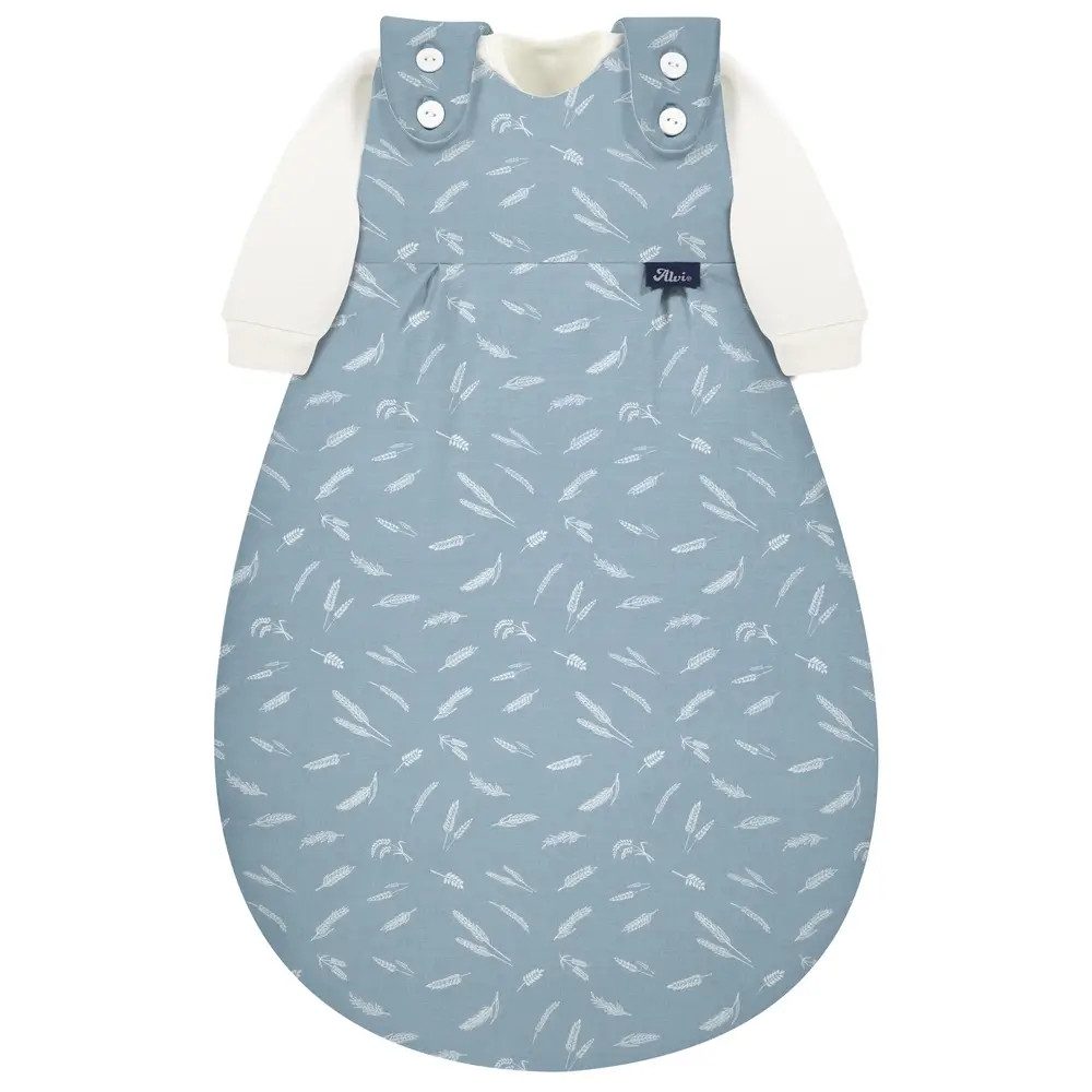 Alvi® Babyschlafsack ALVI Baby-Mäxchen 3tlg. Flachgewebe Earth blau, Gr. 68/74
