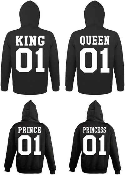 Couples Shop Kapuzenpullover »King Queen Prince Princess Herren Damen Kinder Hoodie Pullover« mit trendigem Spruch