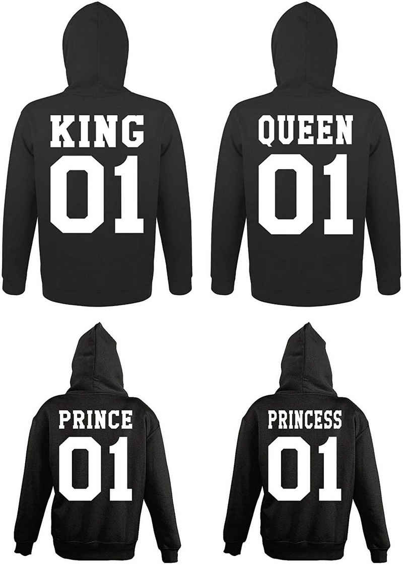 Couples Shop Kapuzenpullover King Queen Prince Princess Herren Damen Kinder Hoodie Pullover mit trendigem Spruch