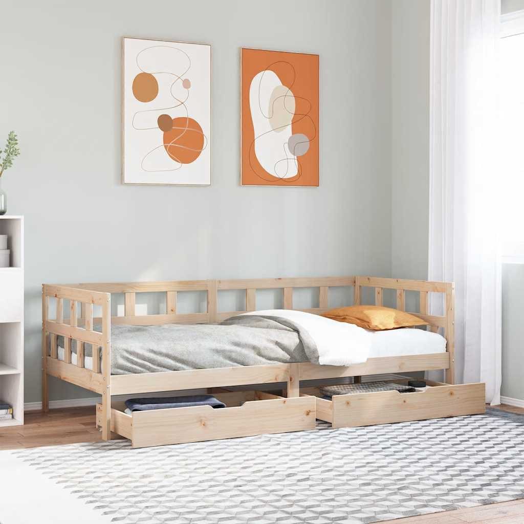 vidaXL Bett Tagesbett mit Schubladen 90x190 cm Massivholz Kiefer