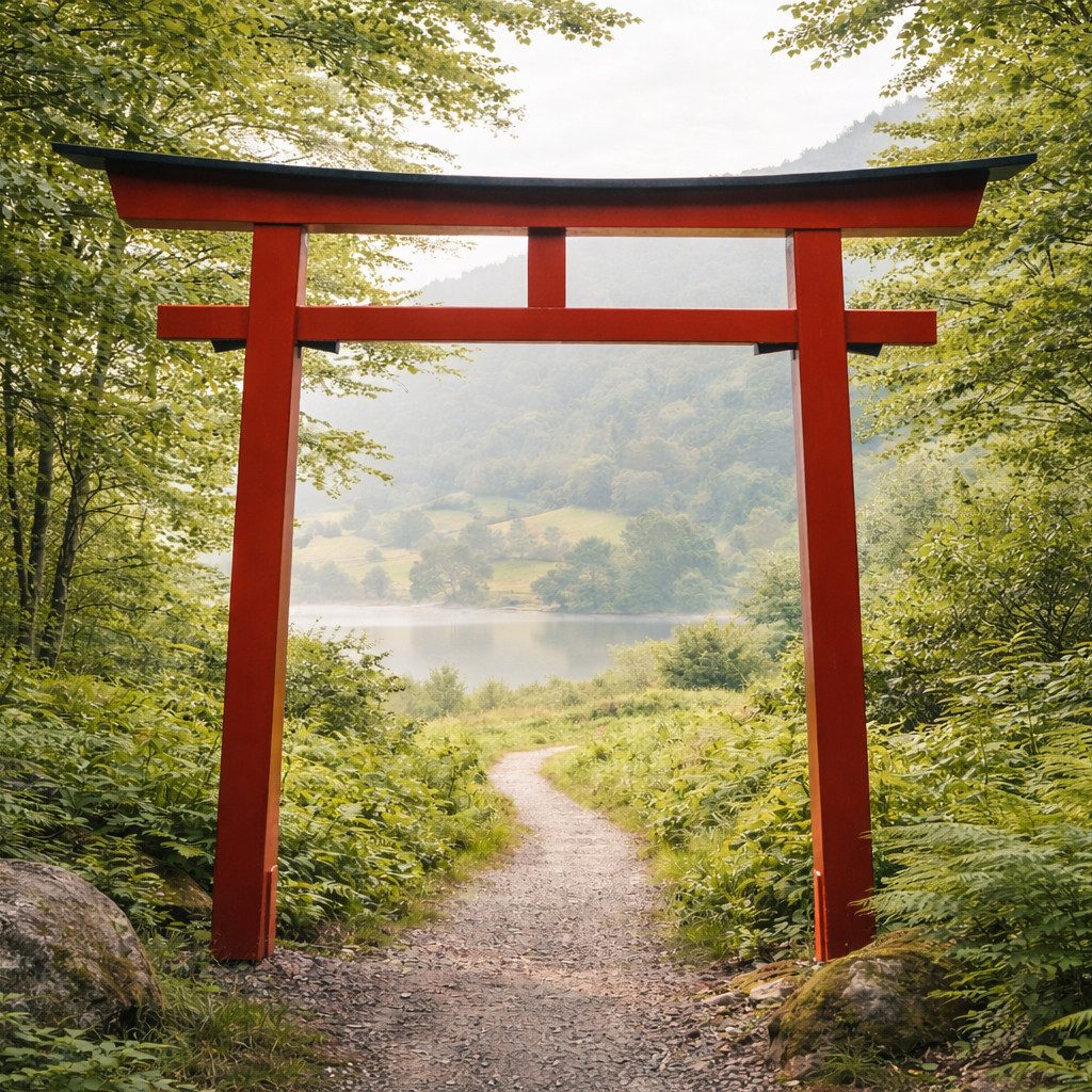AAF Nommel Gartentor Japanisches Torii Gate Garten Tor 284 x 336 cm, Model 077