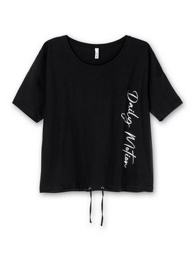 Sheego T-Shirt Große Größen mit Tunnelzug und seitlichem Schriftzug