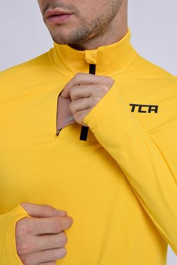 TCA Langarmshirt TCA Herren Laufshirt Fusion Pro Quickdry Langarm Gelb XL (1-tlg)