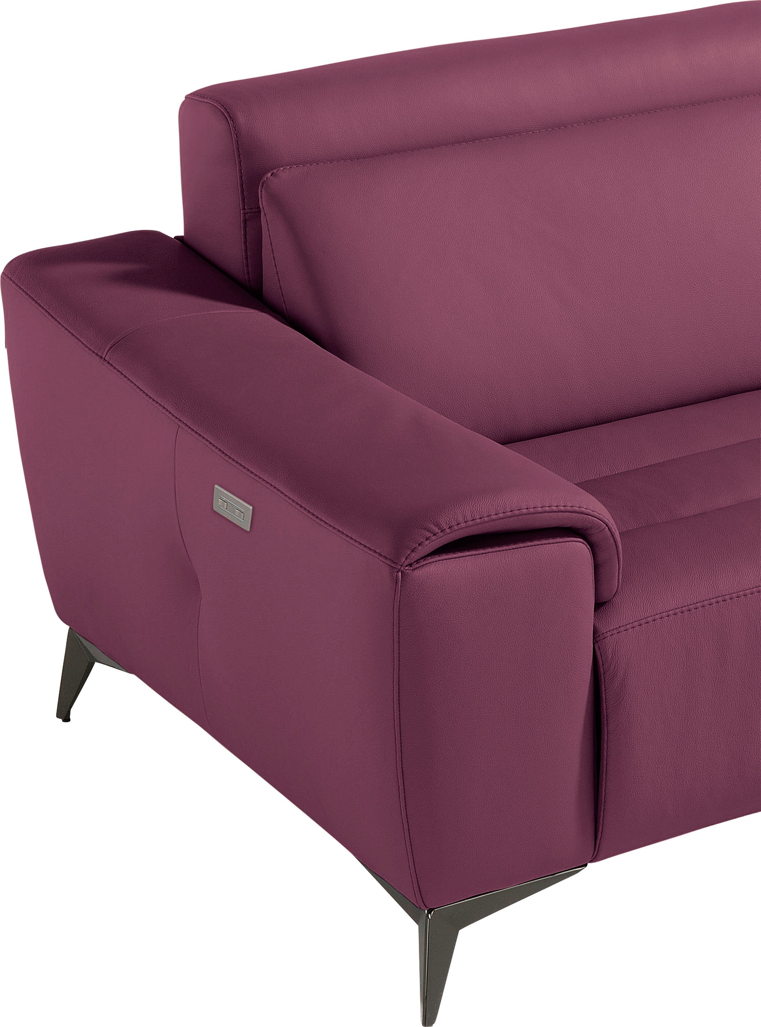 Egoitaliano 2,5-Sitzer Suzette, Designsofa mit elektrischen Komfortfunktionen, edel & bequem, inkl. 2 elektronischer Relaxfunktionen, Rücken- und Fußteilfunktion
