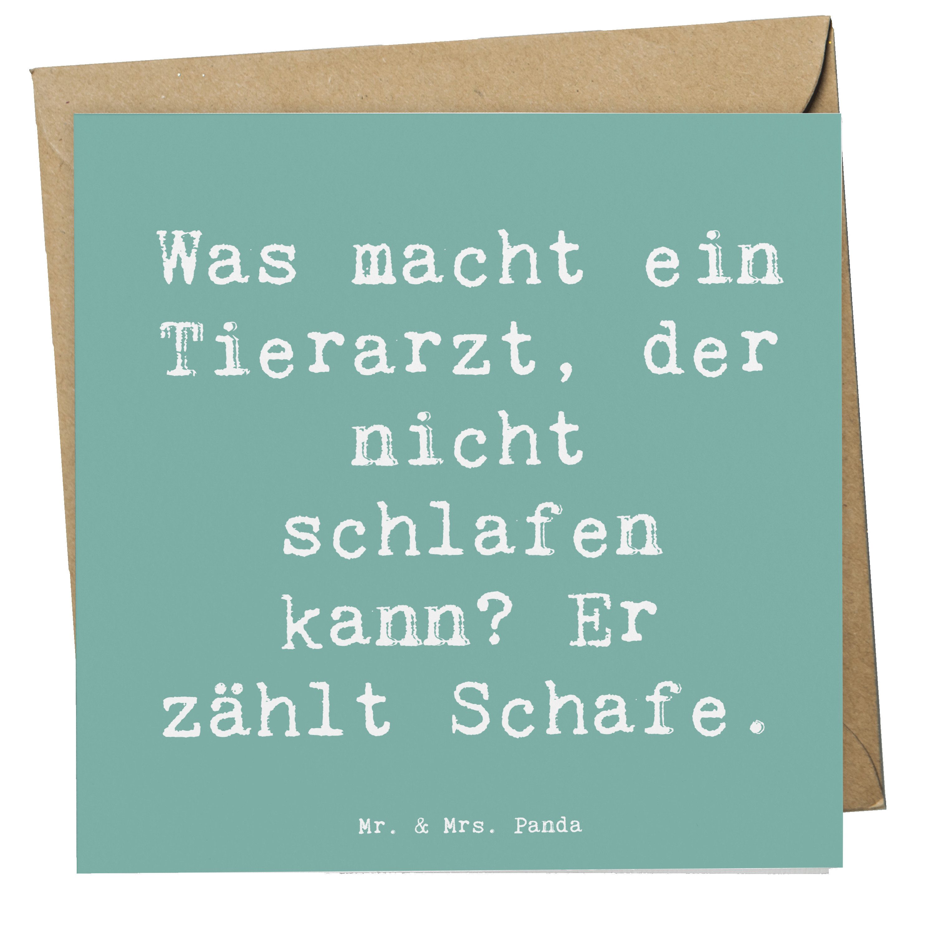 Grußkarte Tierarzt Schafzählen - Meeresbrise - Geschenk, schlafloser Tierarzt