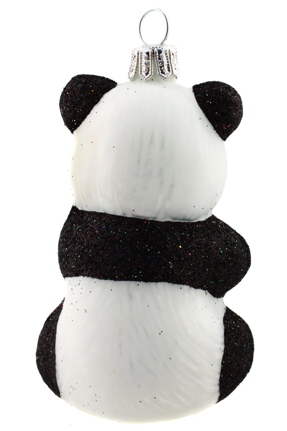 - - Christbaumschmuck handdekoriert Weihnachtskontor Pandabär, mundgeblasen Hamburger Dekohänger