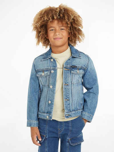Calvin Klein Jeans Jeansjacke ICONIC MID BLUE DENIM TRUCKER Kinder bis 16 Jahre