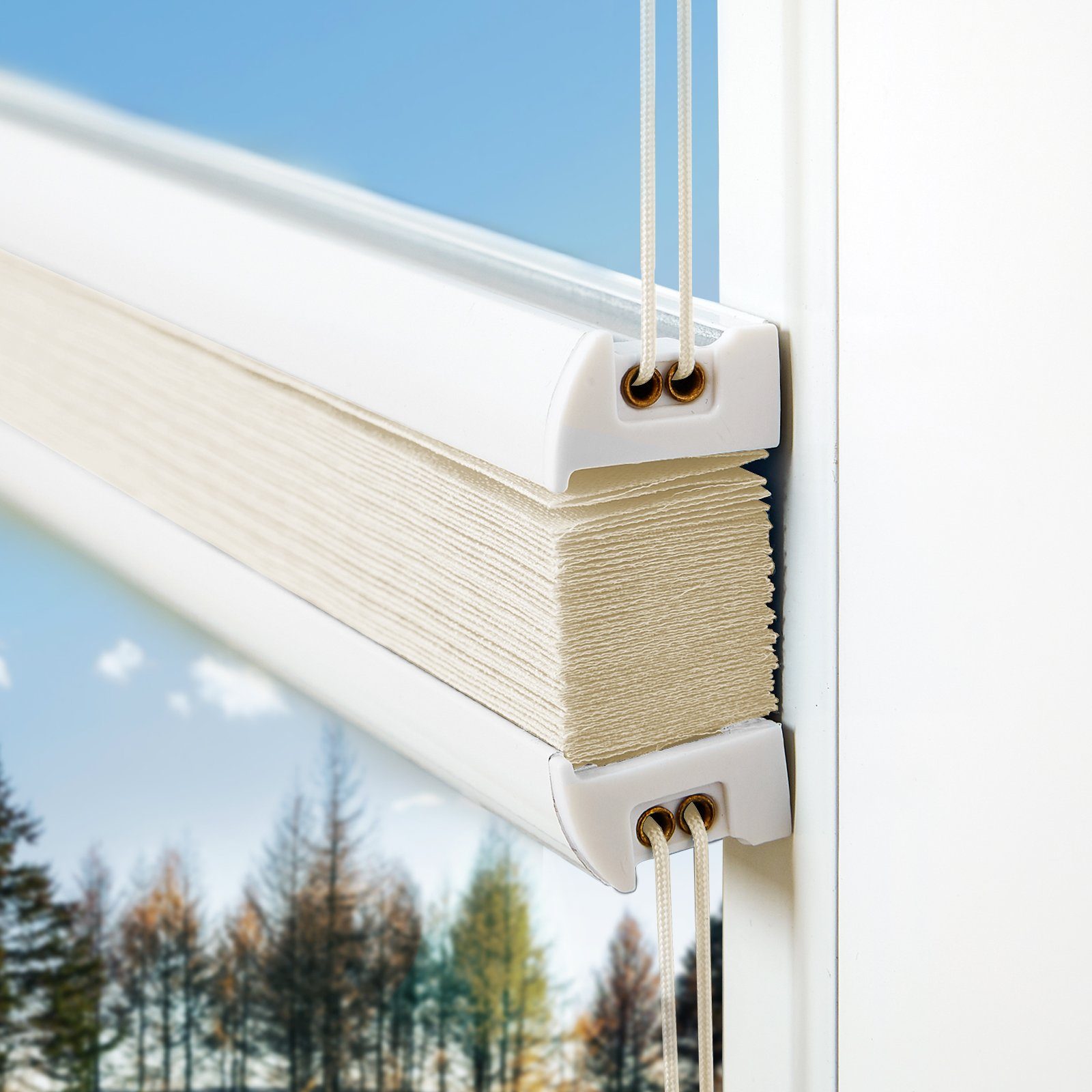 OUBO Plissee Ohne Bohren klemmfix Weiß, Klemmträger, Easyfix Faltrollo mit günstig online kaufen