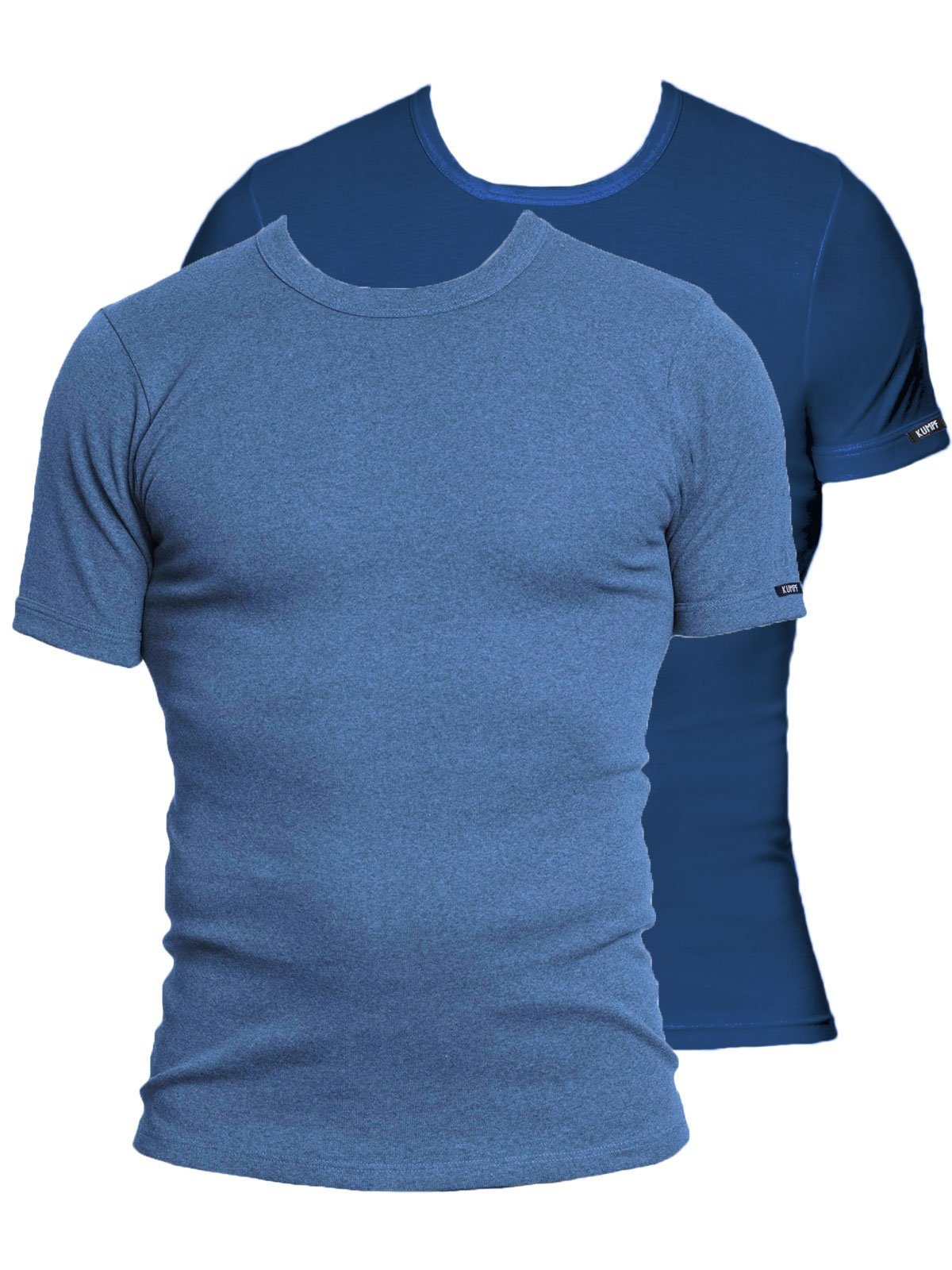 KUMPF Unterziehshirt 2er Markenqualität Sparpack hohe 2-St) T-Shirt (Spar-Set, Cotton darkblue Herren poseidon Bio