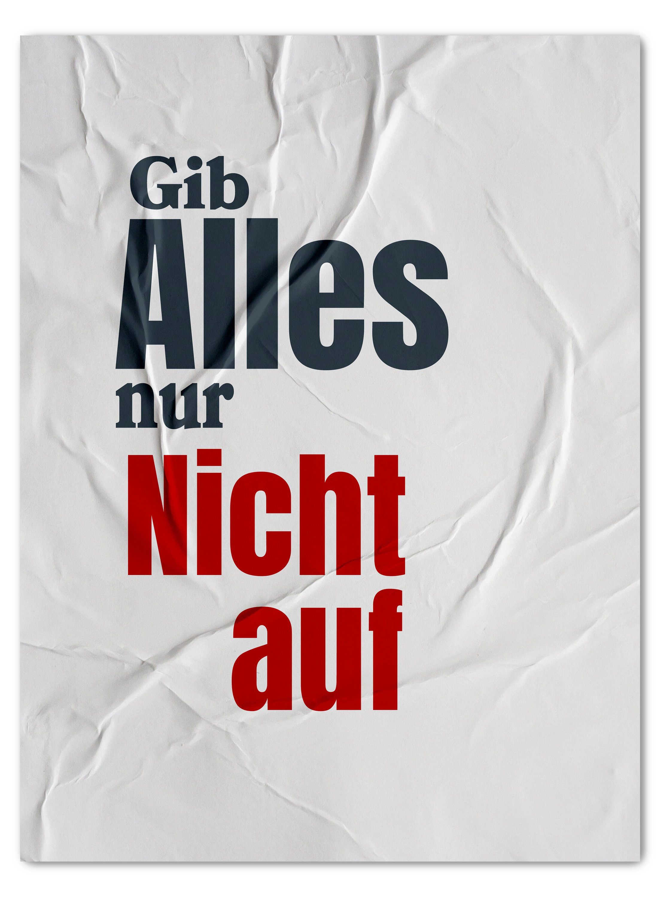 wandmotiv24 Leinwandbild Spruch, Gib Alles, Sprüche (1 St), Wandbild