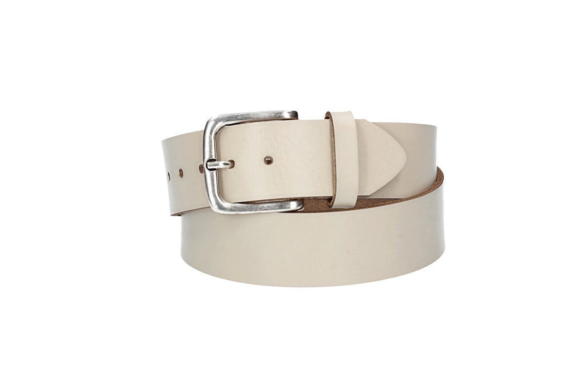 kiddybelts Ledergürtel Ledergürtel Kids 30mm in Beige mit Dornschließe in Silber (KB11-120, 1-St) sehr weiches Vollrindleder