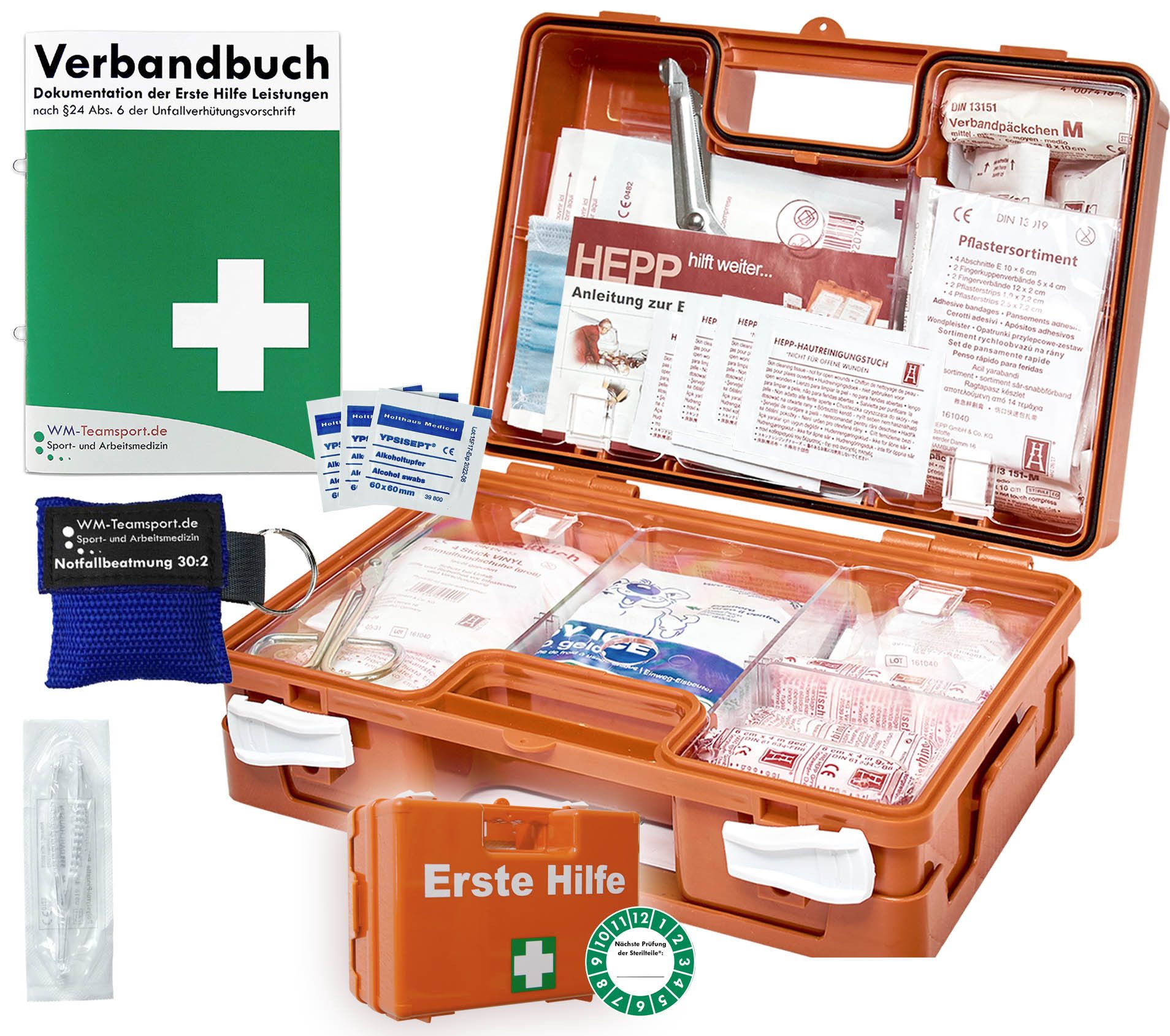 WM-Teamsport Erste-Hilfe-Koffer Erste-Hilfe-Koffer Quick – akt. DIN 13157 mit Notfallbeatmung