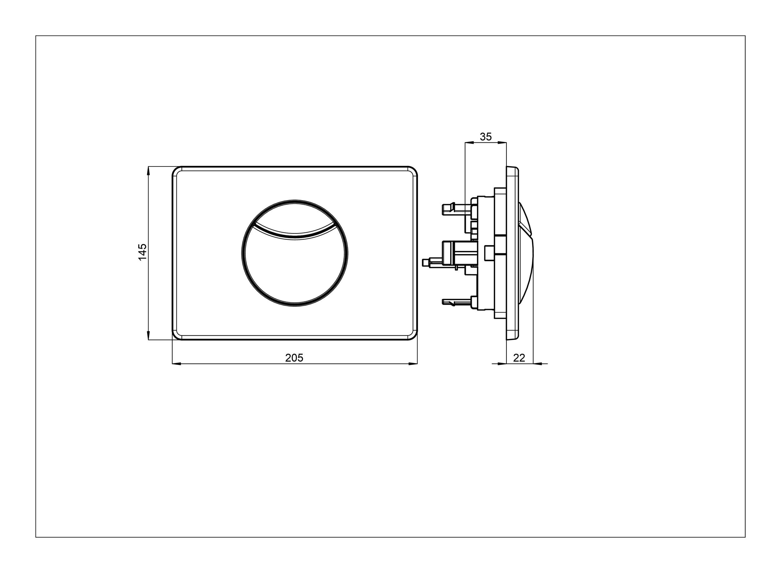 Villeroy & Boch Betätigungsplatte ViConnect Installationssysteme, WC 2-Mengen-Spülung 169 x 223 x 64 mm