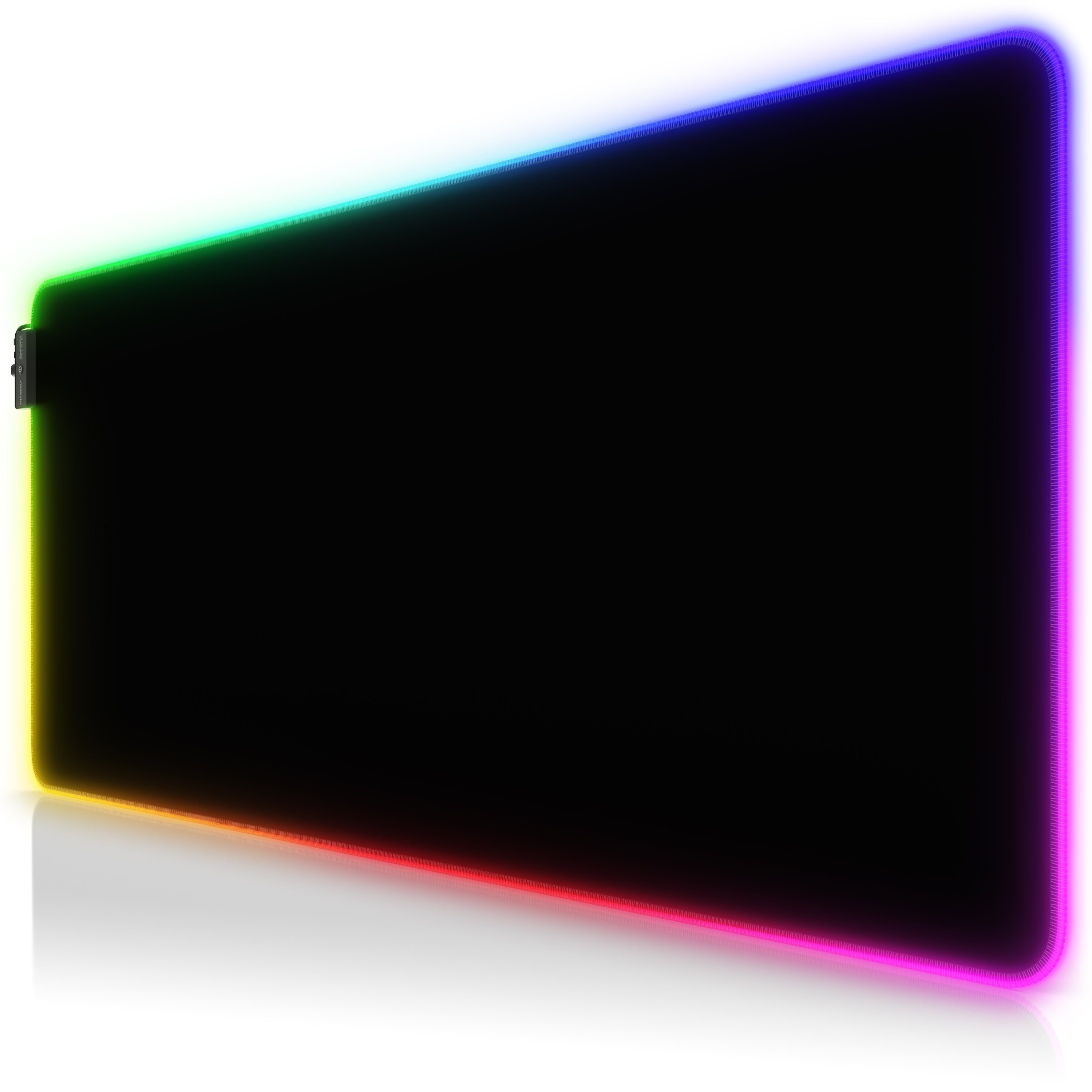 Titanwolf Gaming Mauspad RGB Mousepad 900 x 400 x 3 mm, LED Multi Color XXL Tischunterlage (1-St), rutschfest, abwaschbar, Geschwindigkeit & Präzision, schwarz