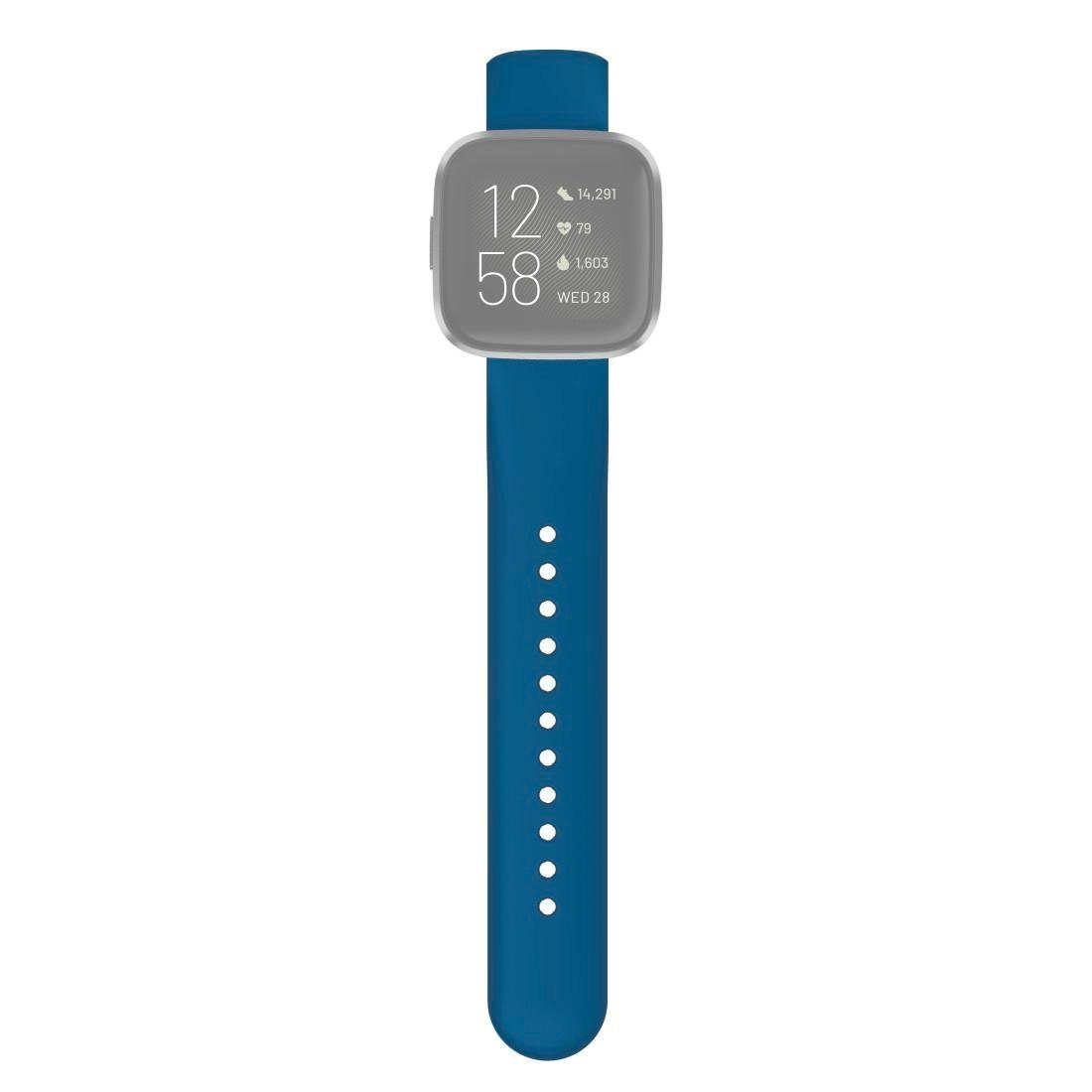 Hama Smartwatch-Armband Ersatzarmband für Versa/Versa 22mm, Versa 2/ Fitbit blau cm 22,7 Lite