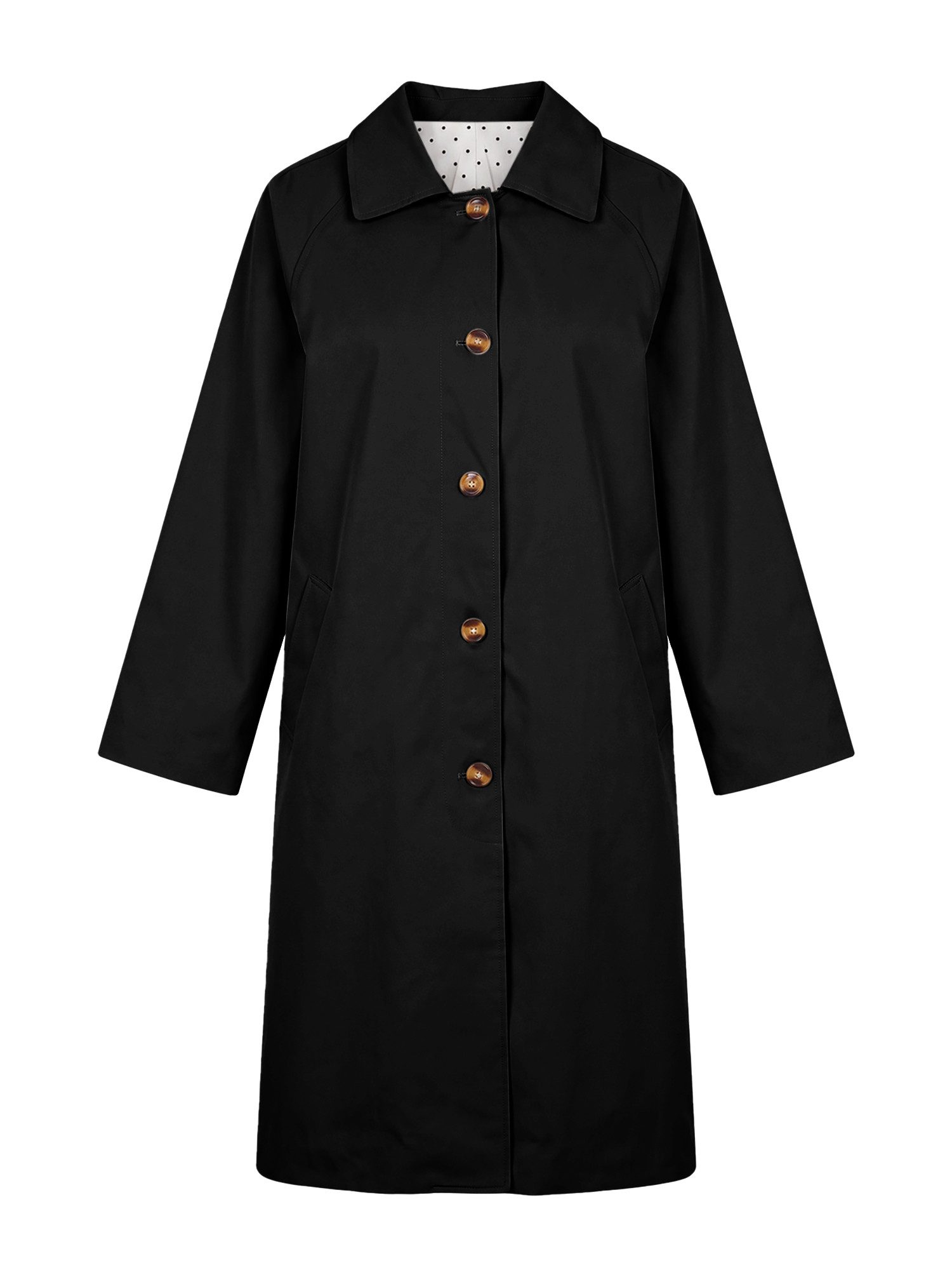 Imily Bela Trenchcoat Damen Übergangsmantel mit Knopfleiste (Packung, 1-tlg., 1per-Pack) mit Kontrastfutter – Bild 2 von 5