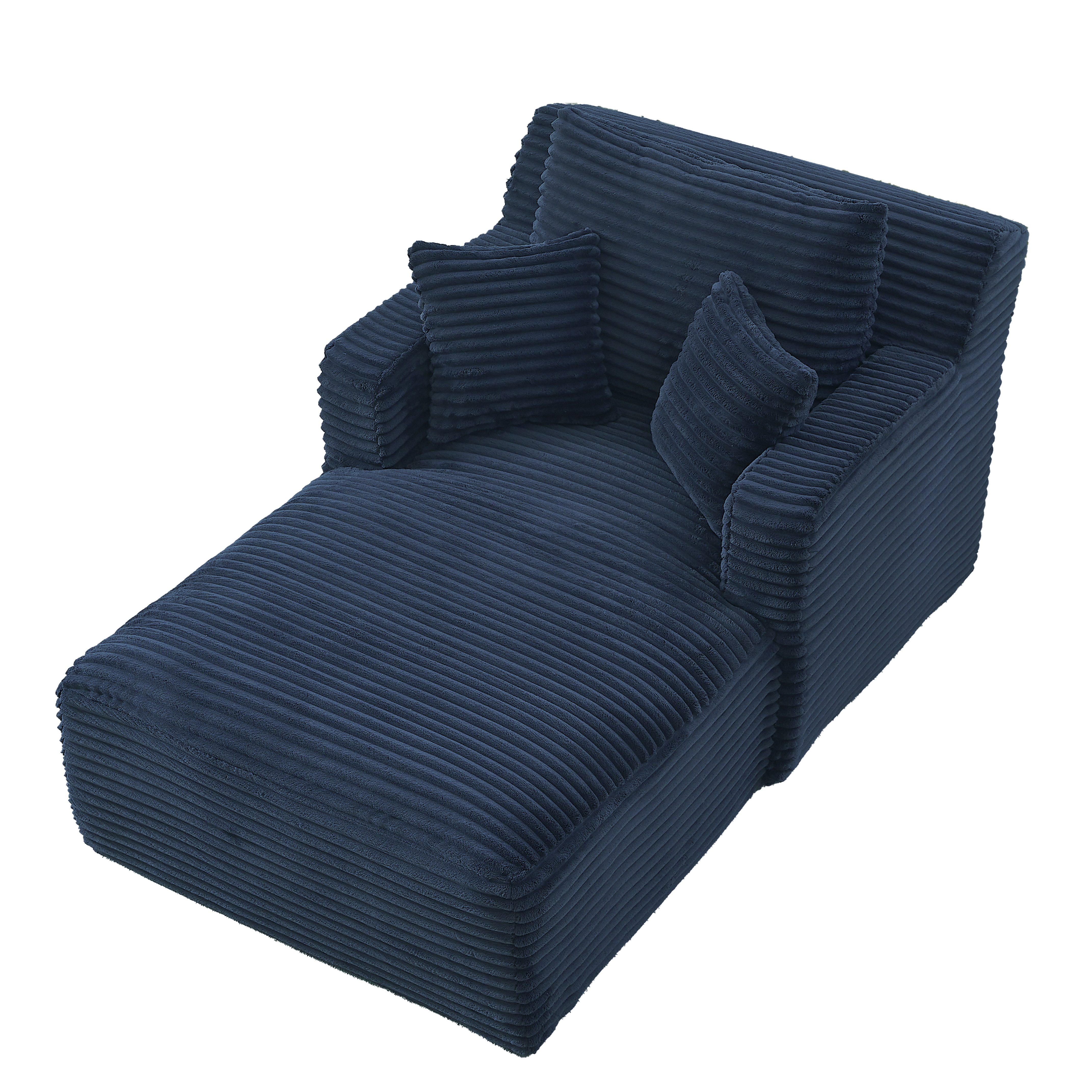 GLP Chaiselongue Bodensofa mit Schlaffunktion, Cord Chaiselongue Relaxsessel Schlafsofa ohne Montage