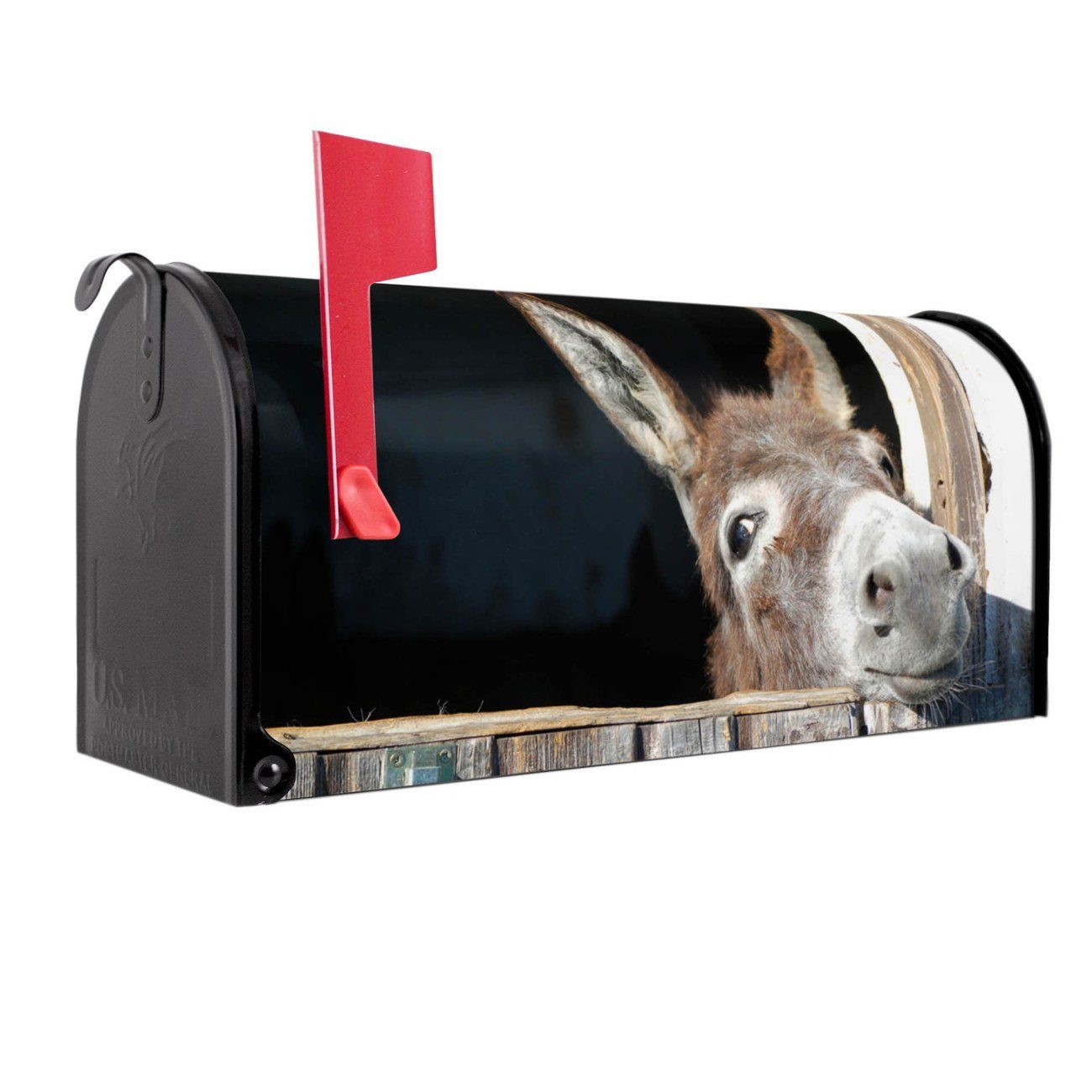 banjado Amerikanischer Briefkasten Mailbox Nicki (Amerikanischer Briefkasten, original aus Mississippi USA), 22 x 17 x 51 cm schwarz