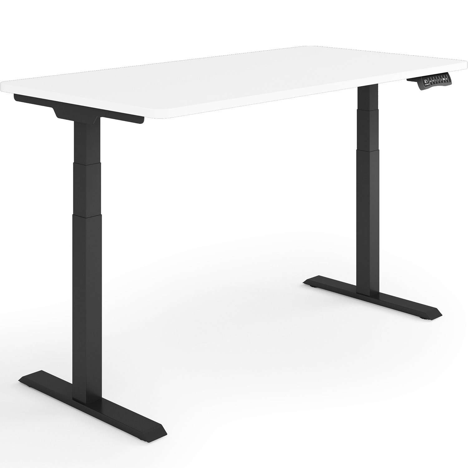 ESMART Schreibtisch ESMART Germany, Höhe: 60,5 - 125,5 cm Rahmen: Schwarz / Tischplatte: 120 x 60 cm Weiß | Schreibtische